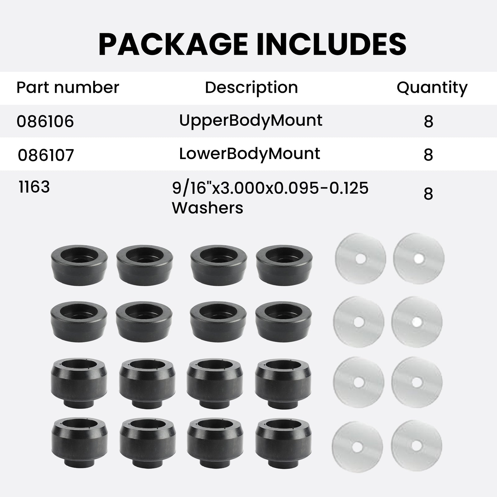 ya 4 6.17 7-141 Body and Cab Mount Bushing Kit for Chevy for Silverado for Sierra 1500 1999-2014