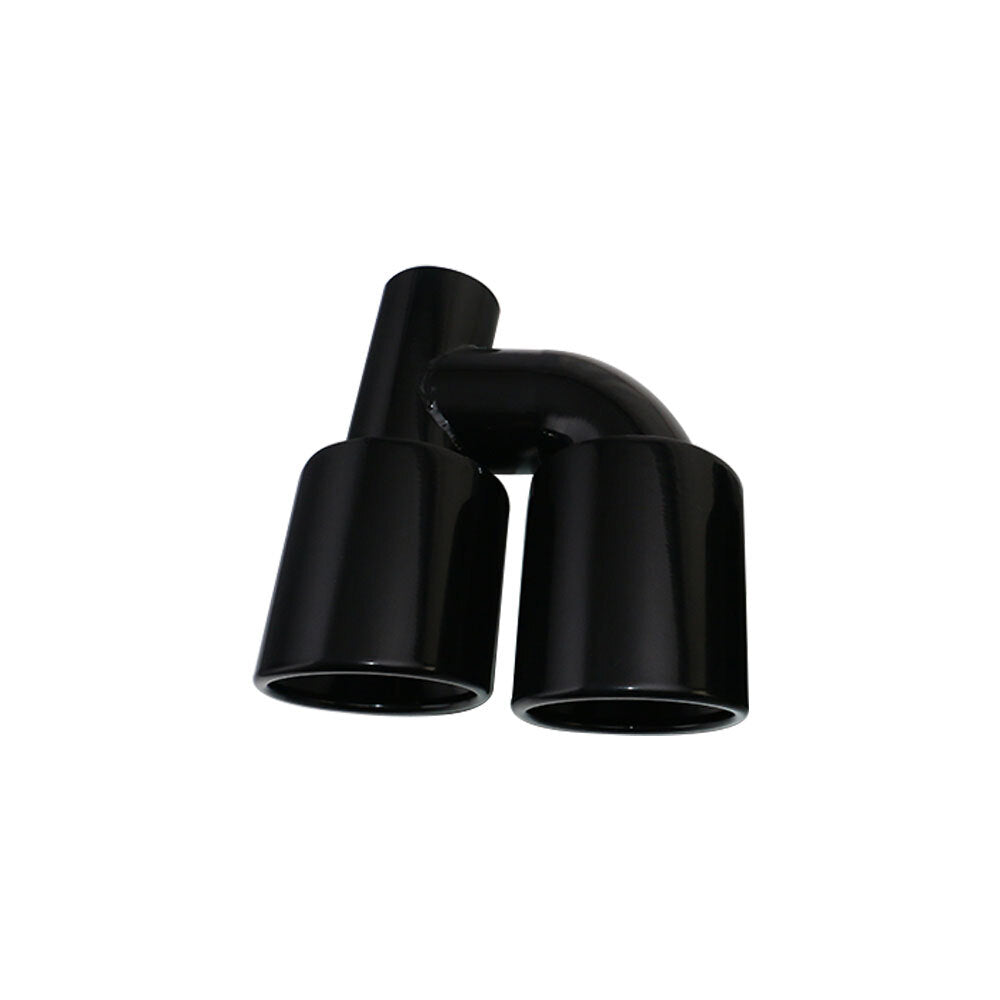 ya 1 7.4 2pcs 2.5'' ID 4'' OD Black Pipe Tips Universal Fit Dual Tip H-type Tip