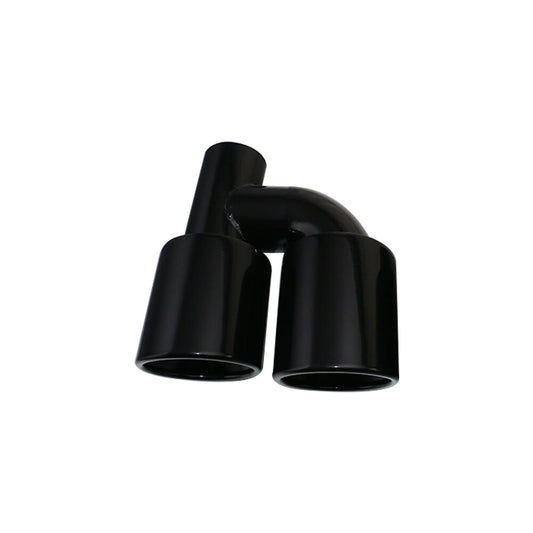 ya 1 7.4 2pcs 2.5'' ID 4'' OD Black Pipe Tips Universal Fit Dual Tip H-type Tip