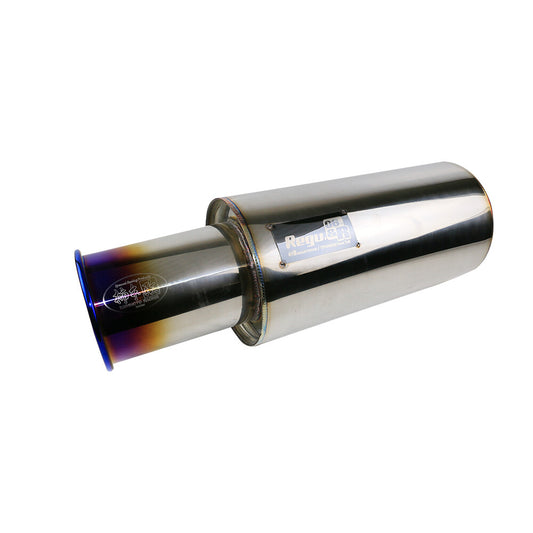 ya 1 7.4 2.5'' Inlet 4'' OD Rolled Straight Muffler Tips 6'' Body Resonator