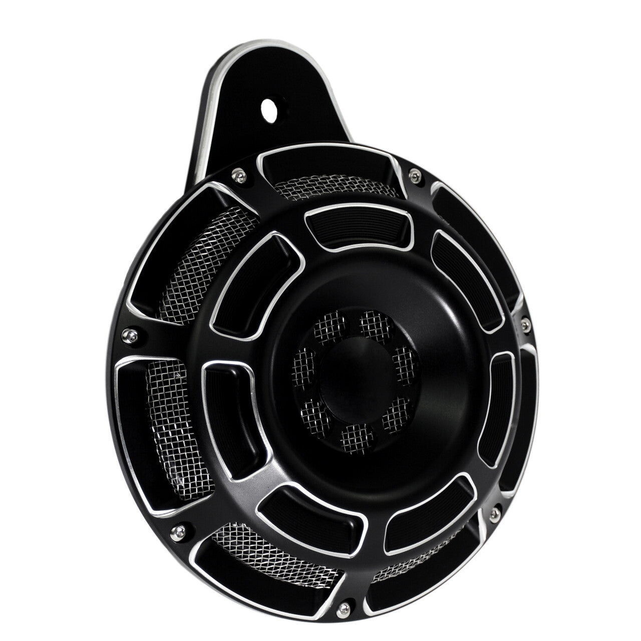 ya 5 8.7 Black CNC 110dB Horn Speaker Cover for Harley Big Twin Touring Electra Glide 91+