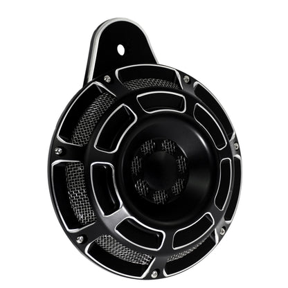 ya 5 8.7 Black CNC 110dB Horn Speaker Cover for Harley Big Twin Touring Electra Glide 91+