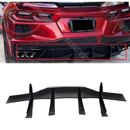 ya 11 10.28 For 20-23 for Chevy for Corvette C8 Gloss Black Stingray Add-On Rear Bumper