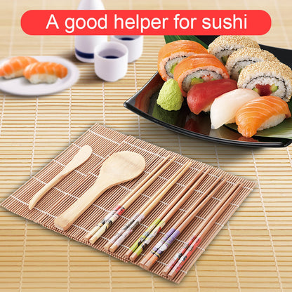 ya 26 13Pcs/set Bamboo Sushi Making Kit Family Office Party Homemade Sushi