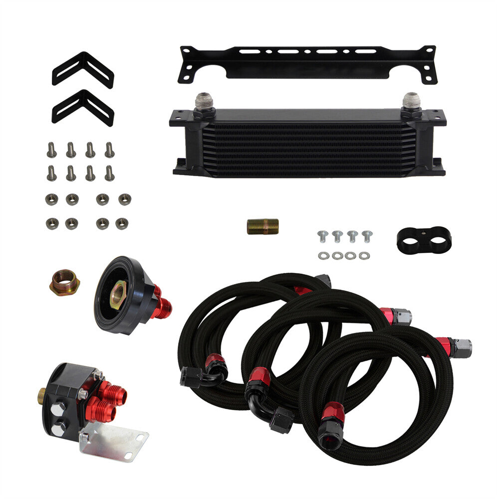 ya 5 8.7 Universal 10 Row AN10 7/8-14 UNF Oil Cooler Kit Relocation Adapter Bracket Kit
