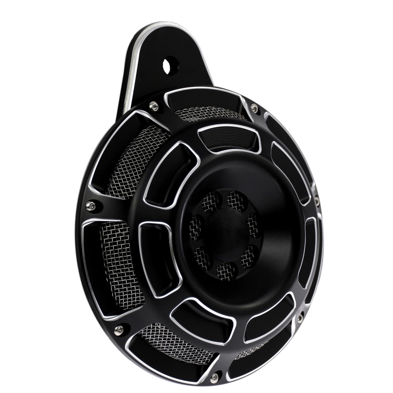 ya 5 8.7 Black CNC 110dB Horn Speaker Cover for Harley Big Twin Touring Electra Glide 91+