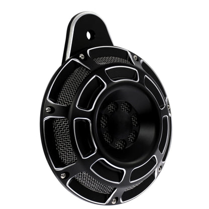 ya 5 8.7 Black CNC 110dB Horn Speaker Cover for Harley Big Twin Touring Electra Glide 91+