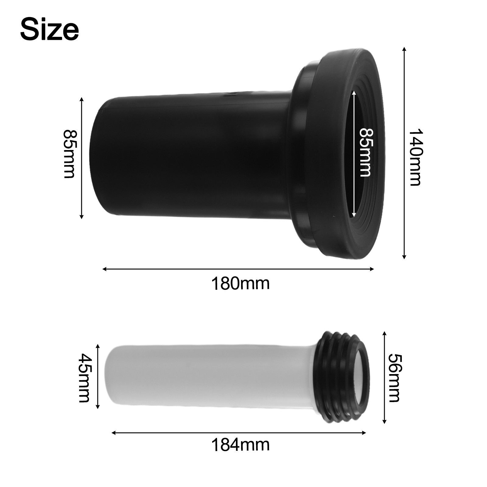ya 14 Thickened PVC Toilet Connecting Pipes for Enhanced Drai ge Performance 2 Pack