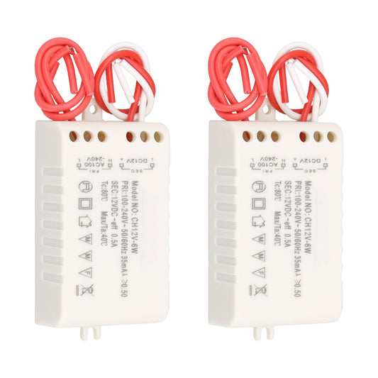 ya 14 2Pieces LED Power Supply Tools 12V 6W DC Output Electronic Transformer w/ Cord