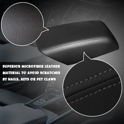 ya 5 8.7 Fits 2011 - 2018 for Ford Explorer New Leather Console Armrest Cover Black Stitching 