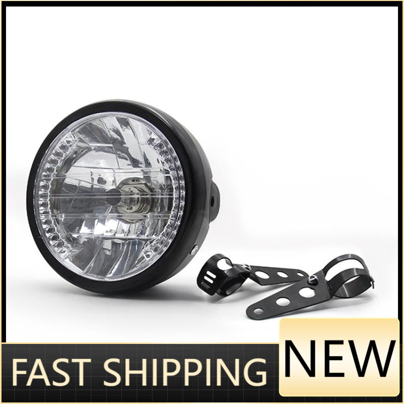ya 11 10.28 6.5'' Universal LED Motorcycle Headlight + Bracket for Harley Cafe Racer Bo