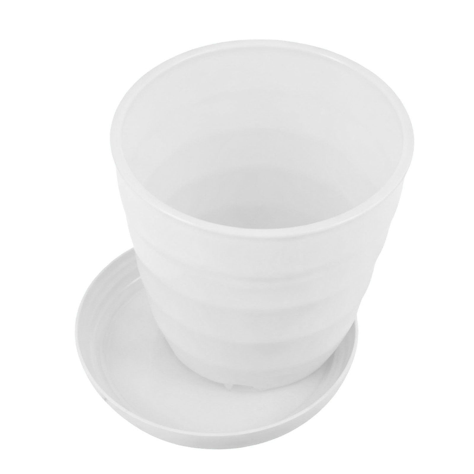 ya 14 XL Flower Pot Flexible Round Modern Planter With Removable Tray For Garden