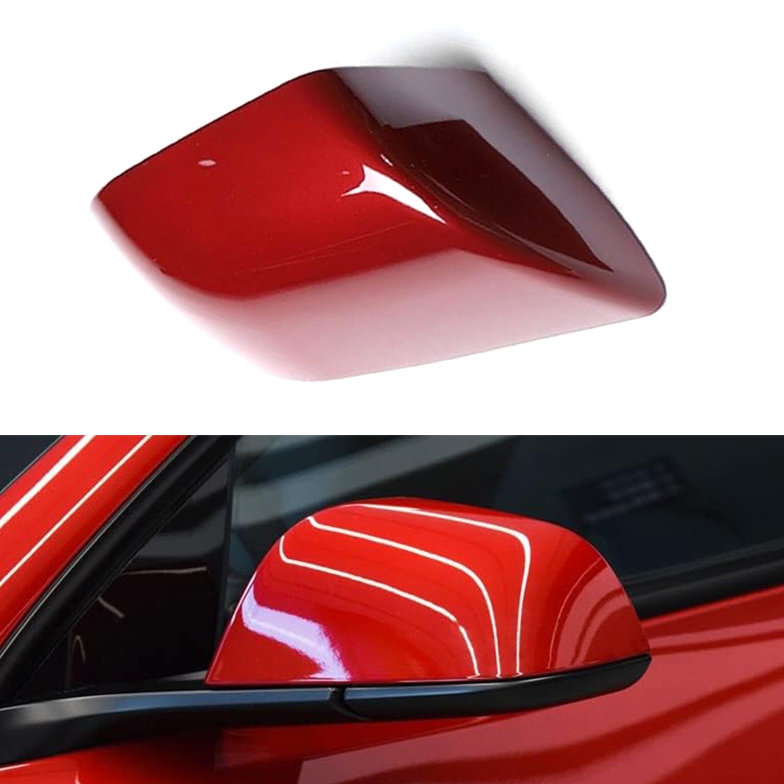 ya 1 8.5.1 Red right passenger side mirror rear view cap for model 3 2017^2022.^
