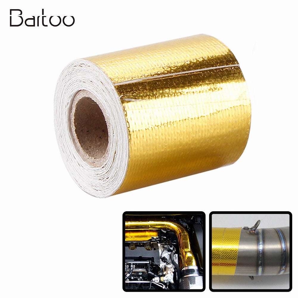 ya 5 8.7 2 16ft Gold Heat Barrier Shield Roll Fiberglass Wrap Tape Car Protection