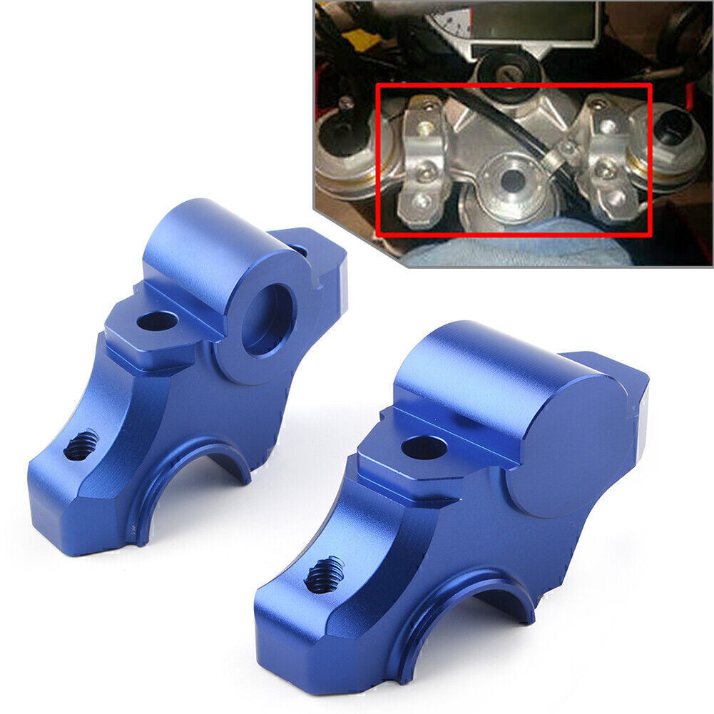 ya 5 8.7 Motorcycle Handle Clamp Handlebar Riser Bar for Yamaha MT FZ09 MT09 2013-17 Blue