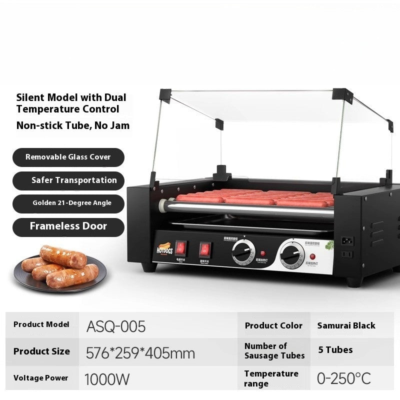 Motorized 24 Hot Dog Capacity 1650 Watt Hot Dog Drum Dual Temperature Control