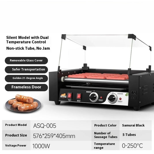 Motorized 24 Hot Dog Capacity 1650 Watt Hot Dog Drum Dual Temperature Control