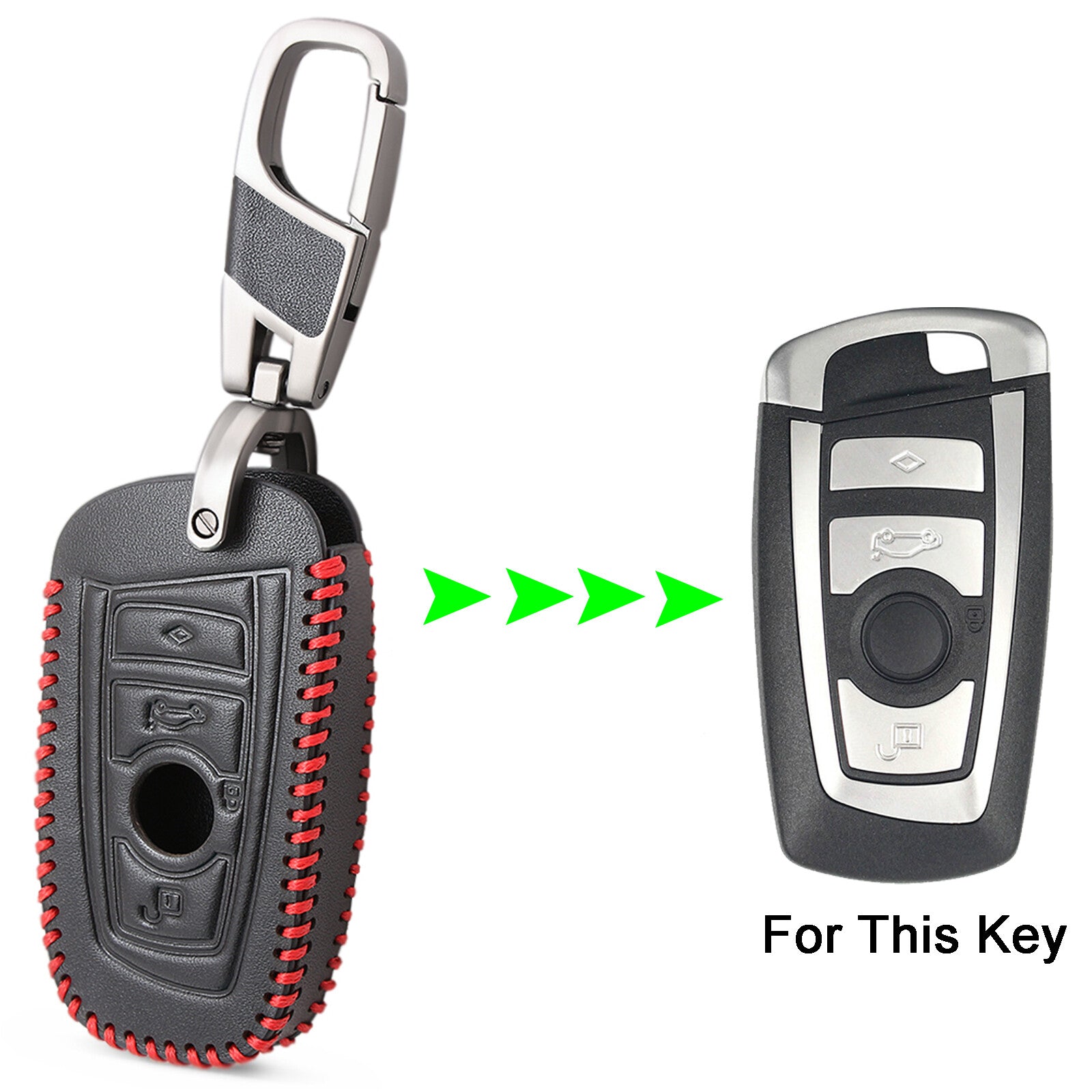 ya 5 8.7 Buttons Leather Car for Smart Key Fob Case Protector for BMW 1 2 3 5 6 7 F30 X3 M5