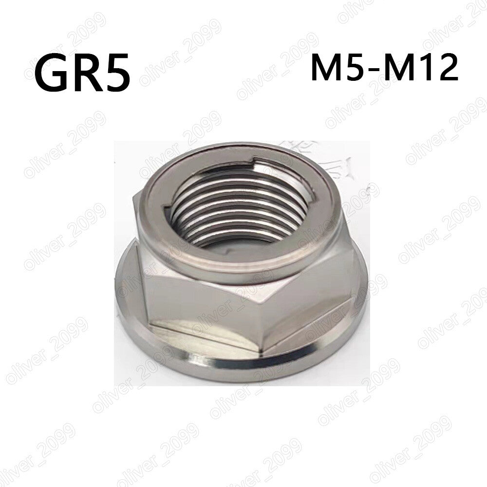 Titanium GR5 Prevailing Torque Type All-metal Hex Nut Non-Serrated Flange M5-M12