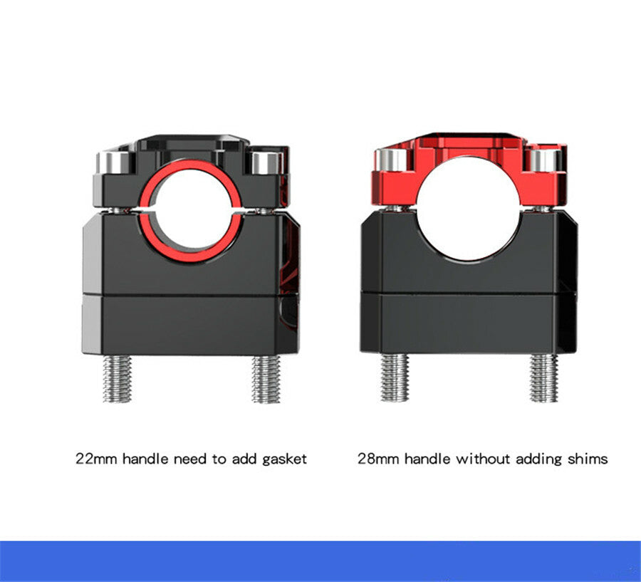 ya 5 8.7 Black+Red Aluminum Alloy 22/28mm Handlebar Riser for Motorcycle Scooter Pit Bike