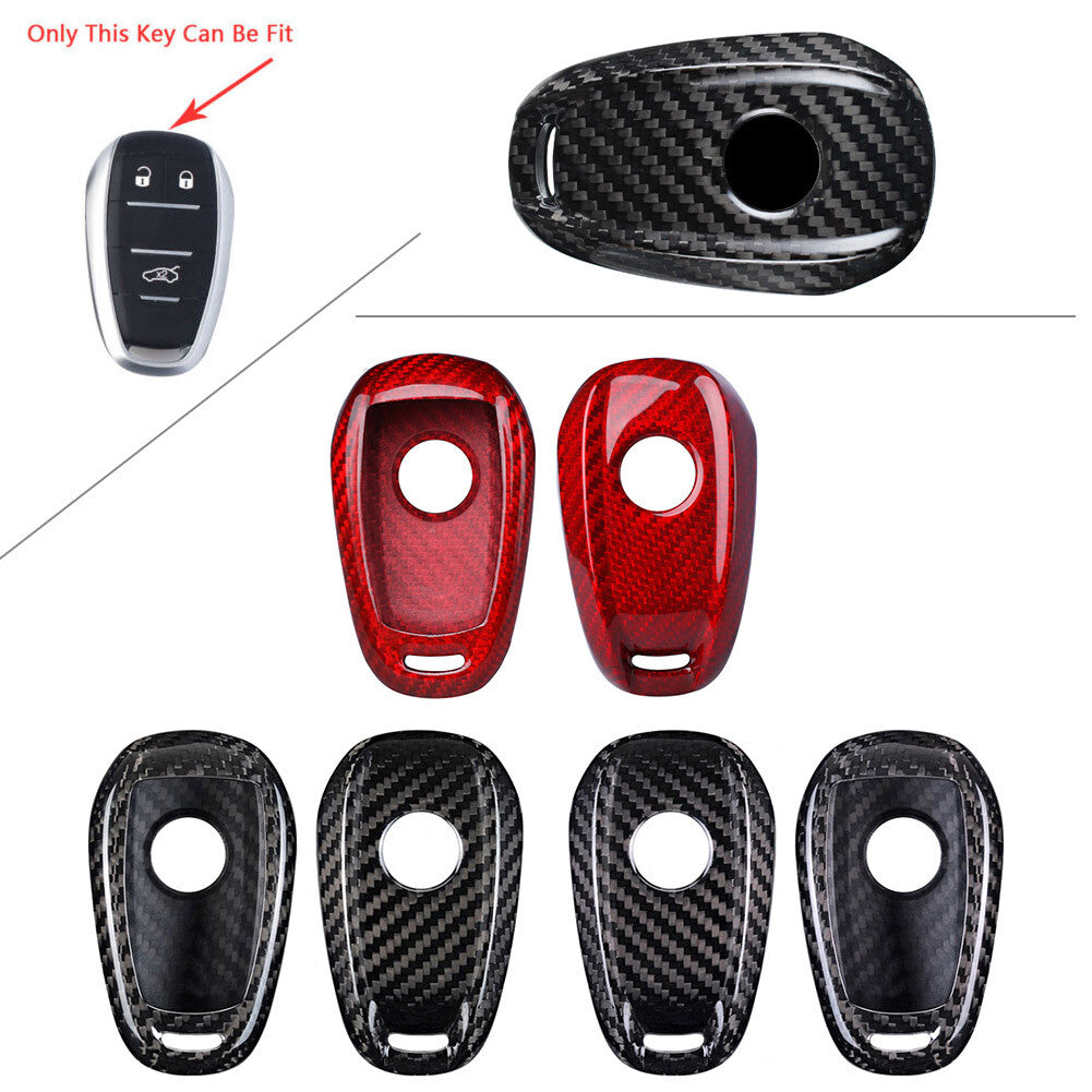 ya 10 5.28 Carbon Fiber Remote Key Shell Cover Case Fit for Alfa Romeo Stelvio Black&Red