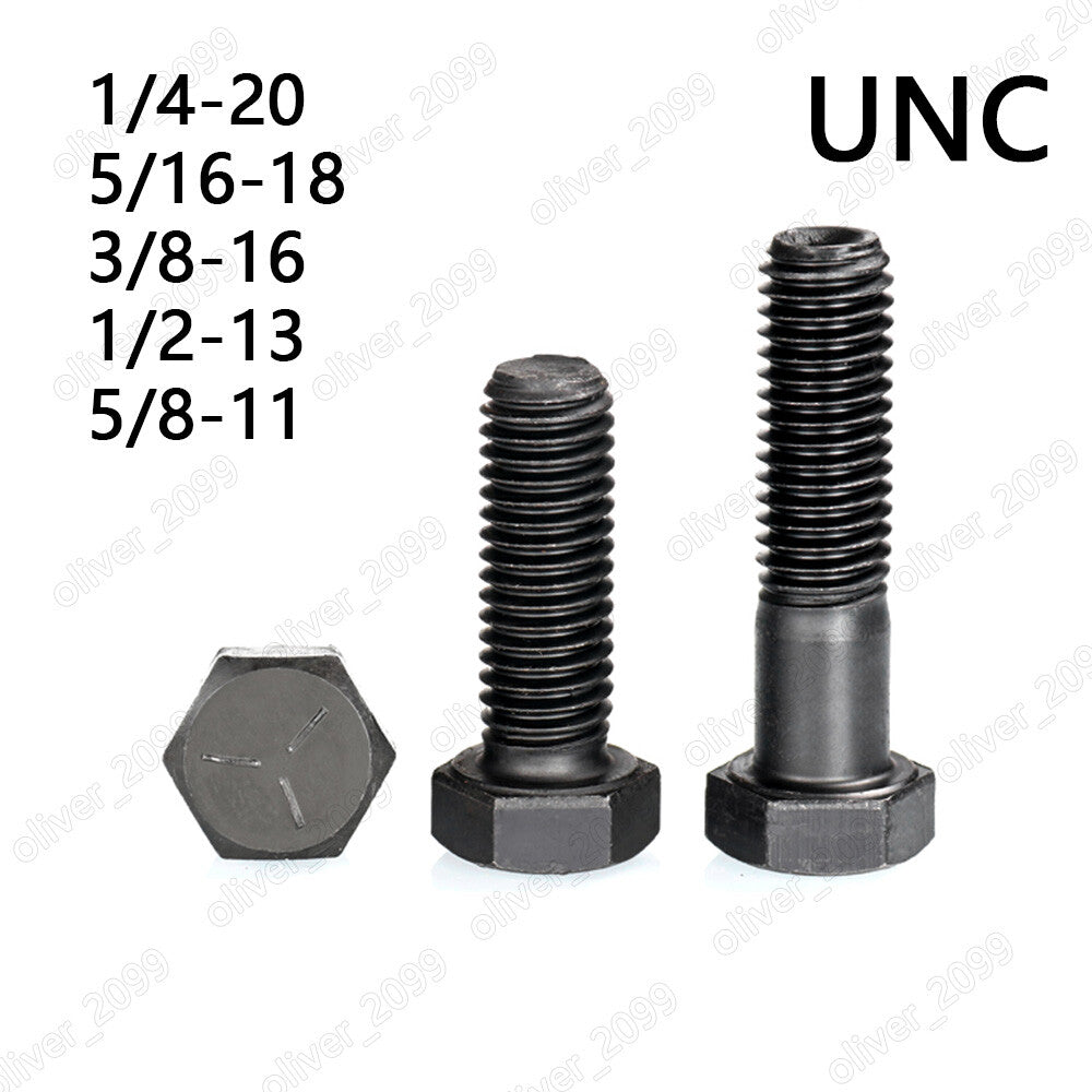 Black Steel Hexagon Bolts Hex Head Cap Screws DIN933 1/4 5/16 3/8 1/2 5/8