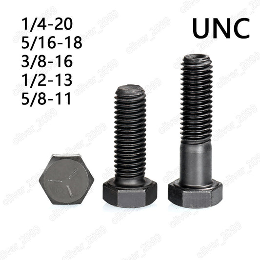 Black Steel Hexagon Bolts Hex Head Cap Screws DIN933 1/4 5/16 3/8 1/2 5/8