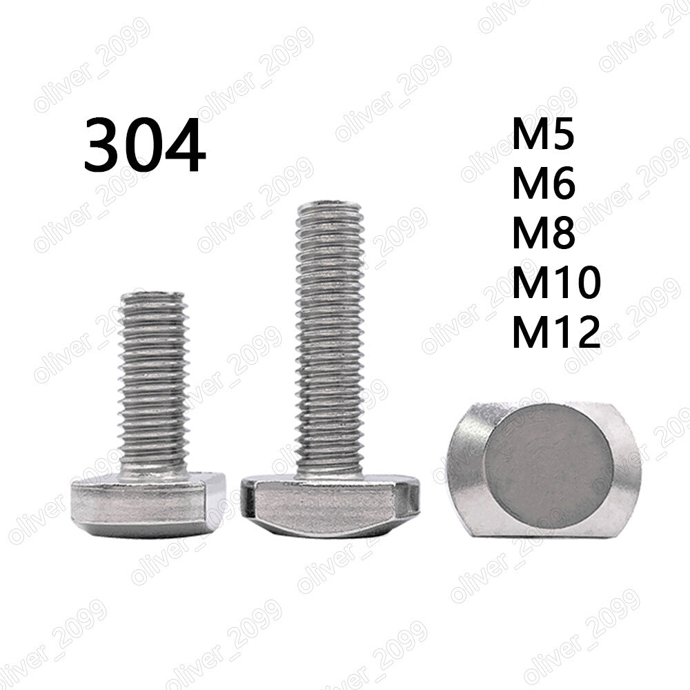 304 Stainless Steel T-Slot Bolts T-Slot Screws M5 M6 M8 M10 M12