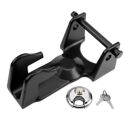 ya 2 6.26.2 Black Gooseneck Coupler Trailer Lock for RVs Heavy Trailers Livestock Haulers