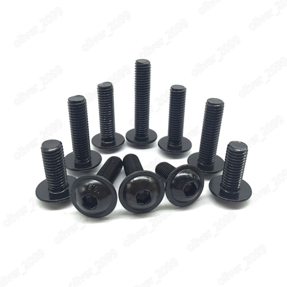 M3 M4 M5 M6 M8 M10 Black Steel Hex Socket Bolt Button Flanged Washer Head Screws