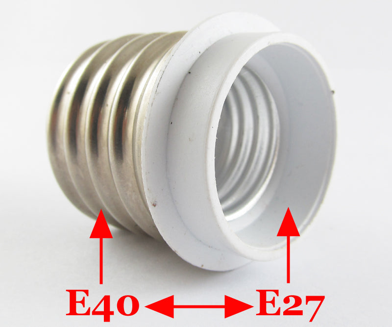 ya 14 1pc E40 Male to E27 Female Socket Base LED Halogen CFL Light Bulb Lamp Adapter