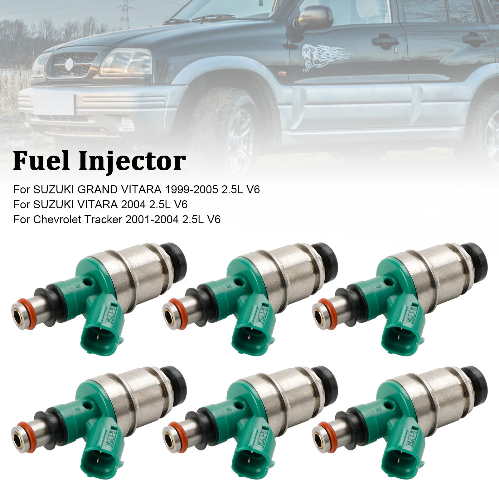 ya 1 8.5.1 6PCS Fuel Injector 15710-67D00 for Suzuki Grand Vitara Tracker 2.5L JS4J-5