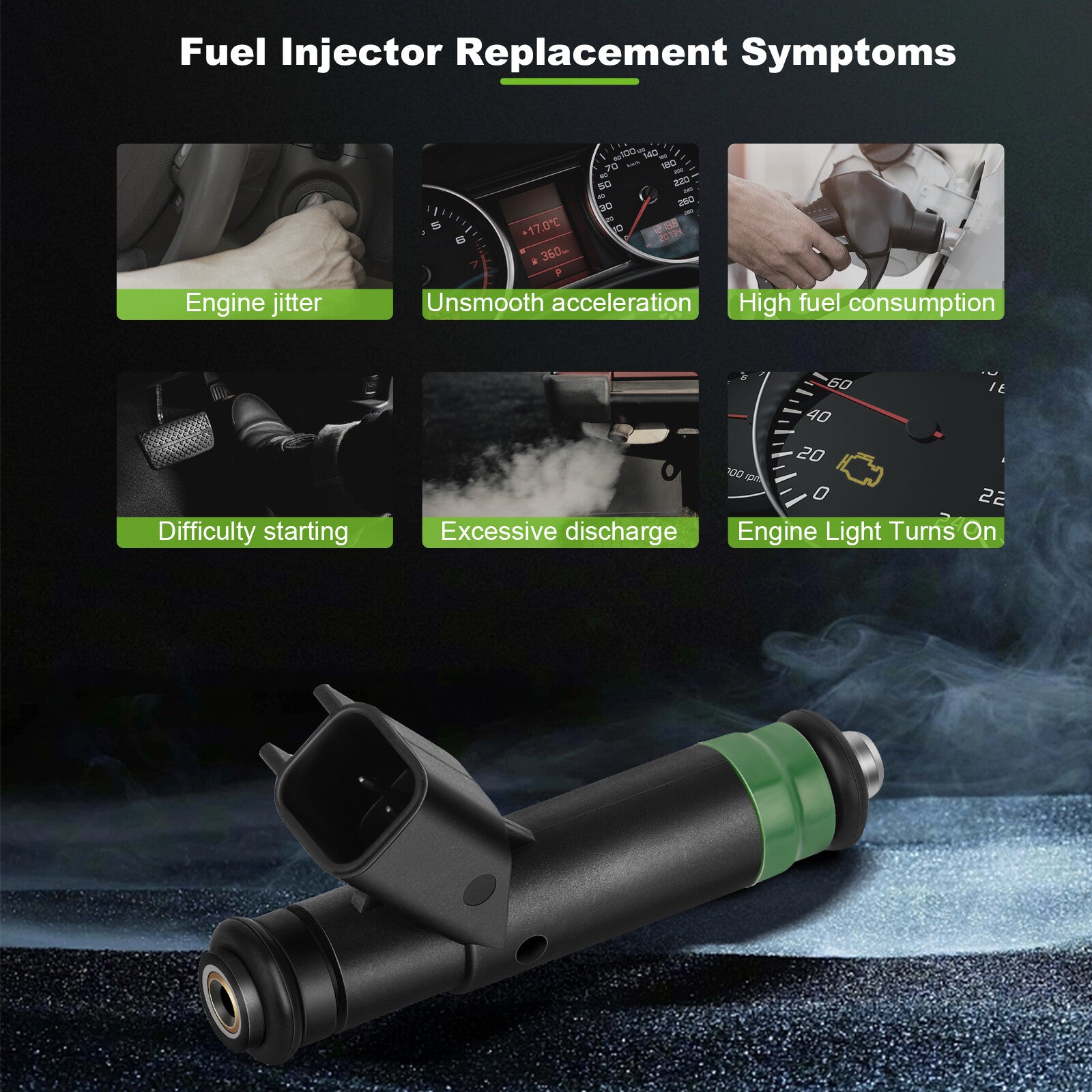 ya 1 8.5.3 8x Fuel Injectors for Dodge Durango Dakota for Dodge for Ram 1500 Pickup 2004-2007 4.7L