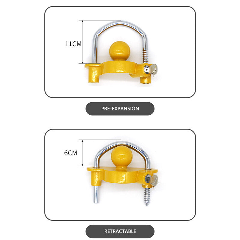 ya 5 8.7 1*Universal Trailer Ball Hitch Coupler Lock Ball Tongue Steel 2 2-5/16 Yellow