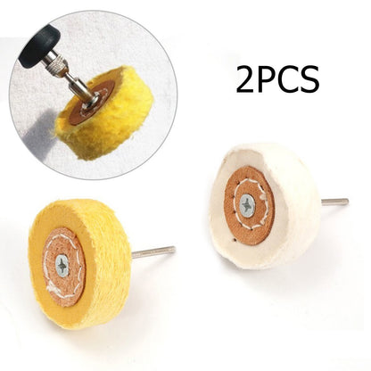 ya 17 2 Polish Cloth Wheel 3mm Shank Brush Head Buffing Attachment For Rotary Tools.