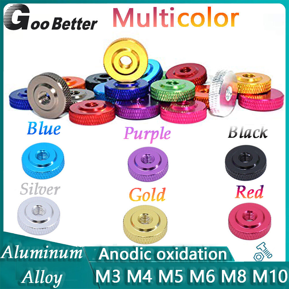 Knurled Thumb Nuts Aluminum Alloy Thin Type Hand Grip Knob Steps Nut M3 To M10