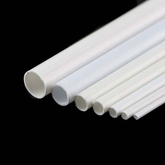 2mm-10mm Diameter ABS Round Tube Styrene Plastic Tubing Plasticard Length 250mm
