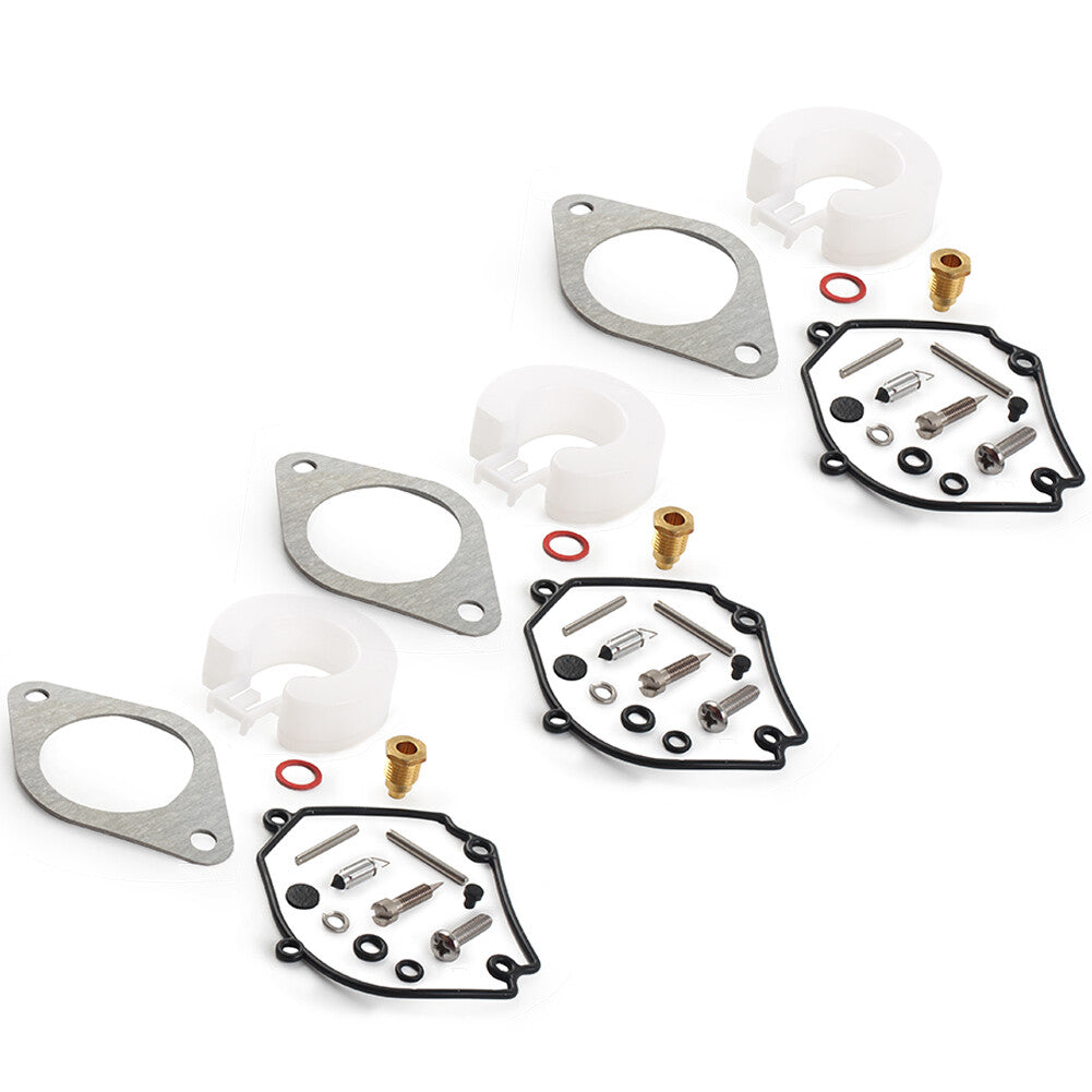 ya 4 6.17 3 Sets Carburetor Repair Kit Fit for Yamaha Outboard 2T 75 80 90HP 6H1-W0093-01-00