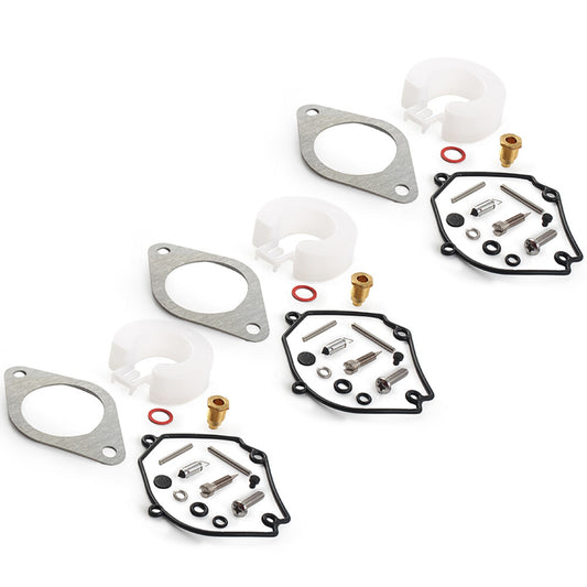 ya 4 6.17 3 Sets Carburetor Repair Kit Fit for Yamaha Outboard 2T 75 80 90HP 6H1-W0093-01-00