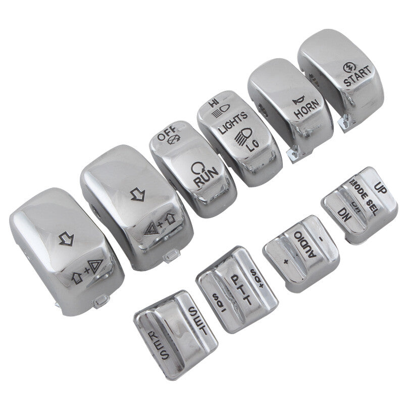 ya 1 7.4 10 piece chrome plated for MAN ual switch housing button cover suitable for Harley Touring