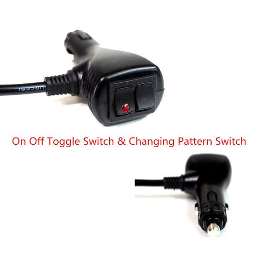 ya 13 10 ft Car Cigarette Lighter Socket Plug w/Changing Pattern On Off Toggle Switch