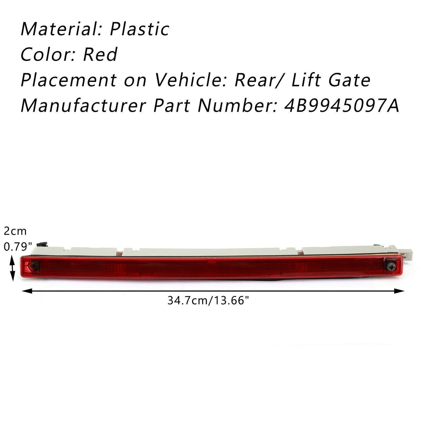 ya 1 8.5.3 Third 3Rd Brake Stop Light Fits for Audi A6 Allroad Quattro Wagon 4B9945097A