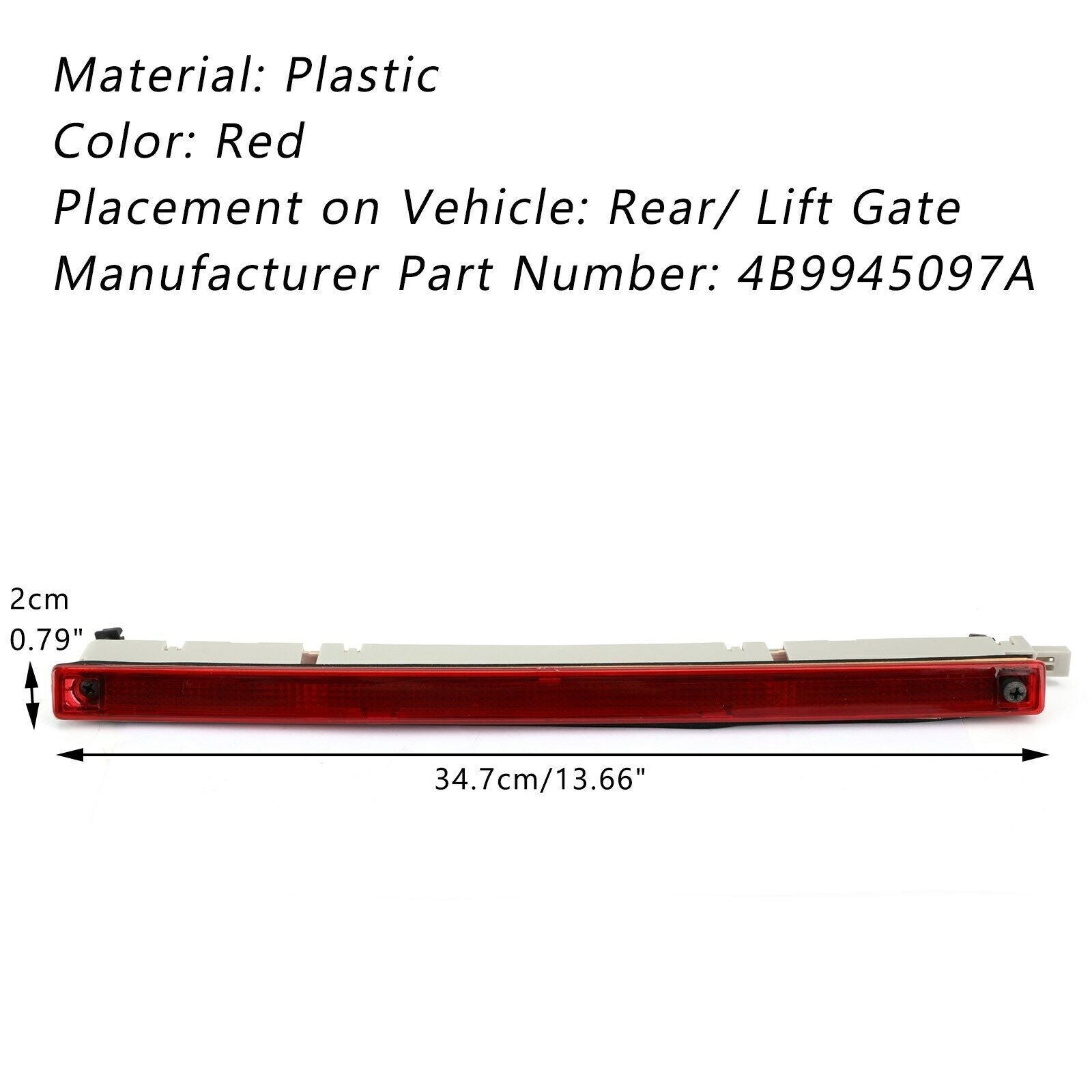 ya 1 8.5.3 Third 3Rd Brake Stop Light Fits for Audi A6 Allroad Quattro Wagon 4B9945097A