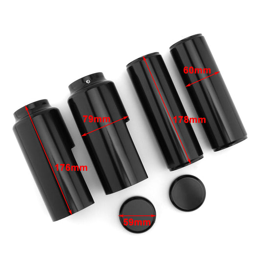 ya 1 7.3 Vivid Black Full Fork Protective Set for Harley Softail Breakout FXBR FXBRS 2013-2017