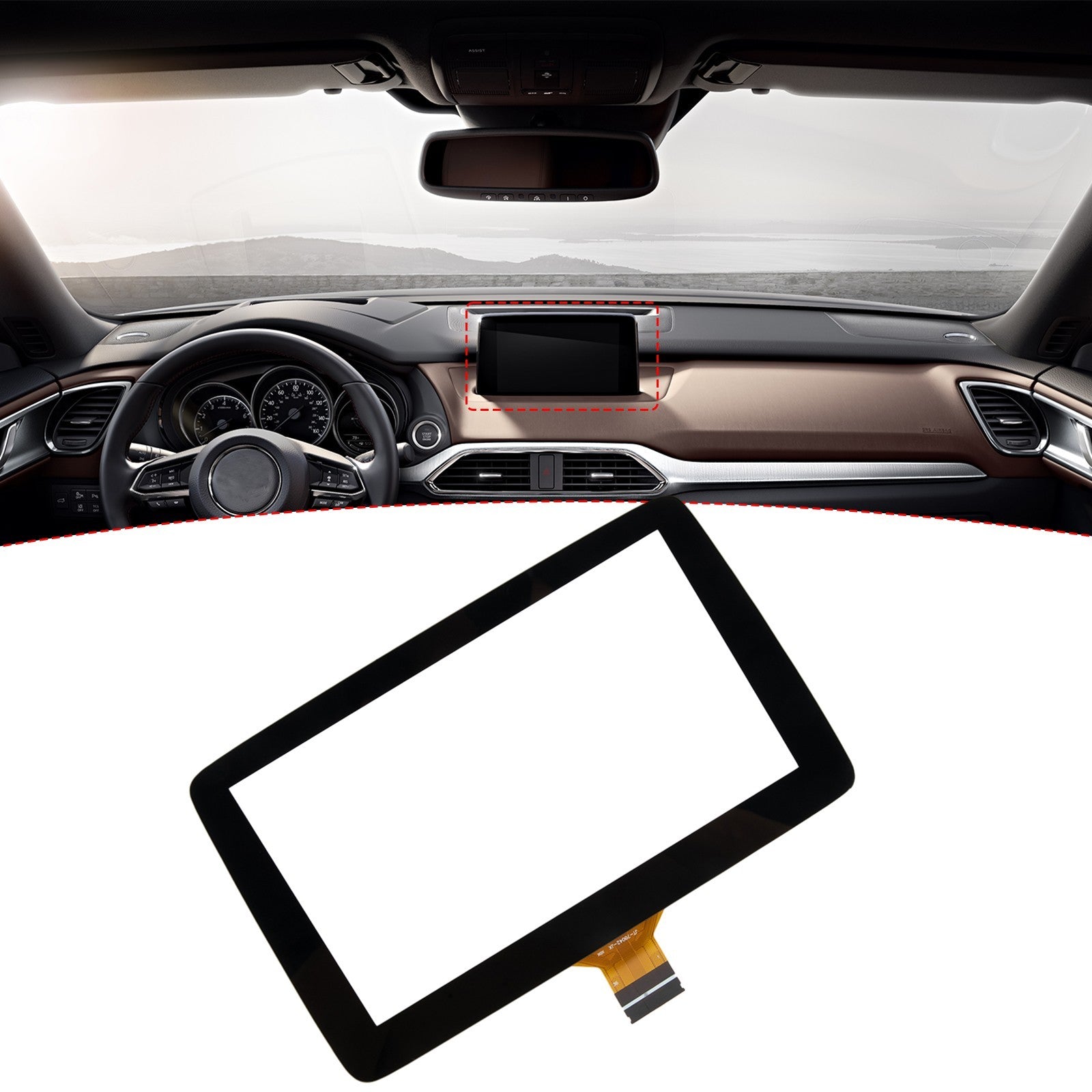 ya 2 7.15 OE BHP1611J0D Touch Panel Glass for for Mazda 3 2014 2015 2016 Information Display
