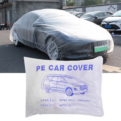 ya 5 8.7 Universal Disposable Car Cover Transparent Waterproof Dustproof Plastic 3.8x6.5m
