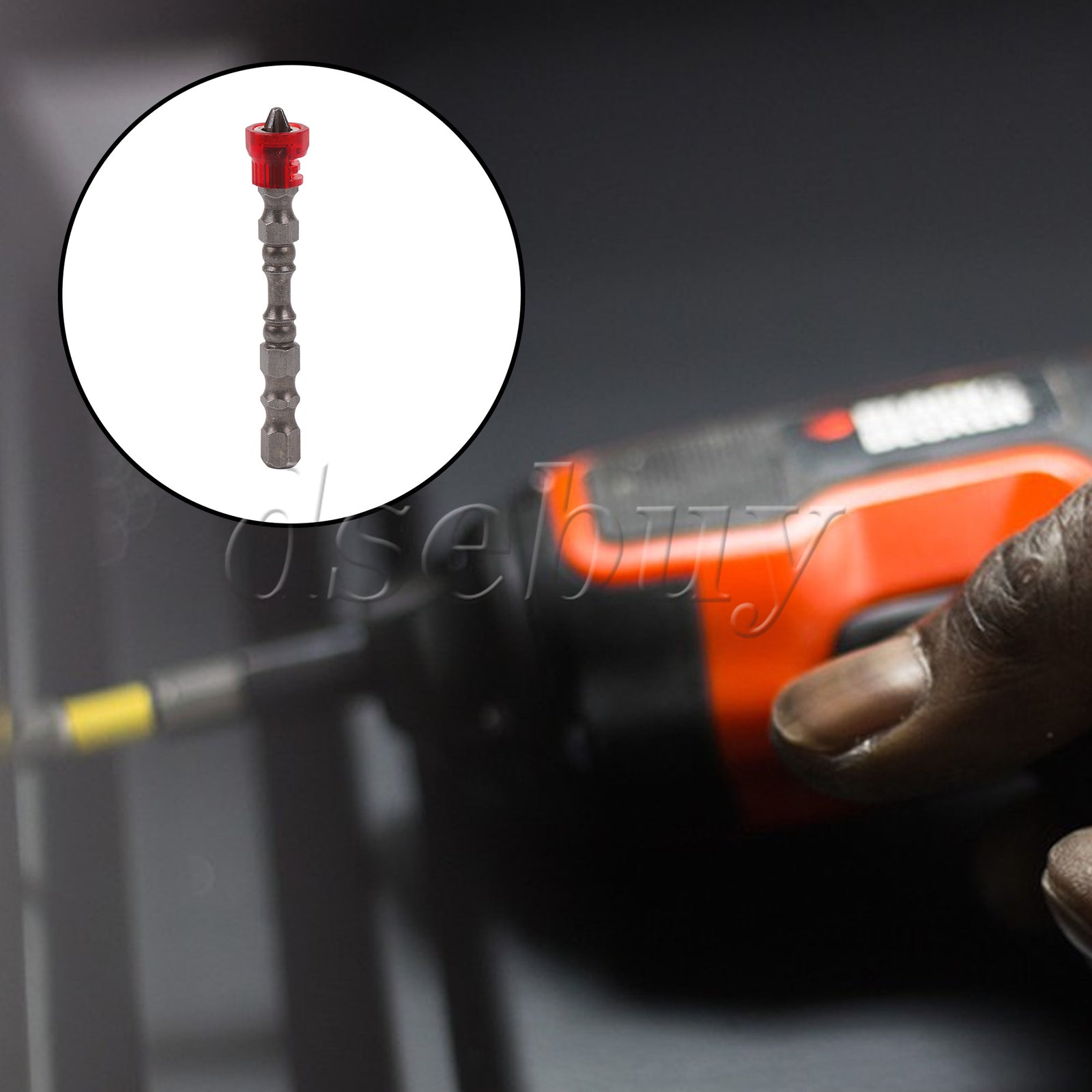 ya 26 10PCS Magnetic Collar Design Screwdriver Bits 1/4 Hex Shank S2 Chrome Steel Red