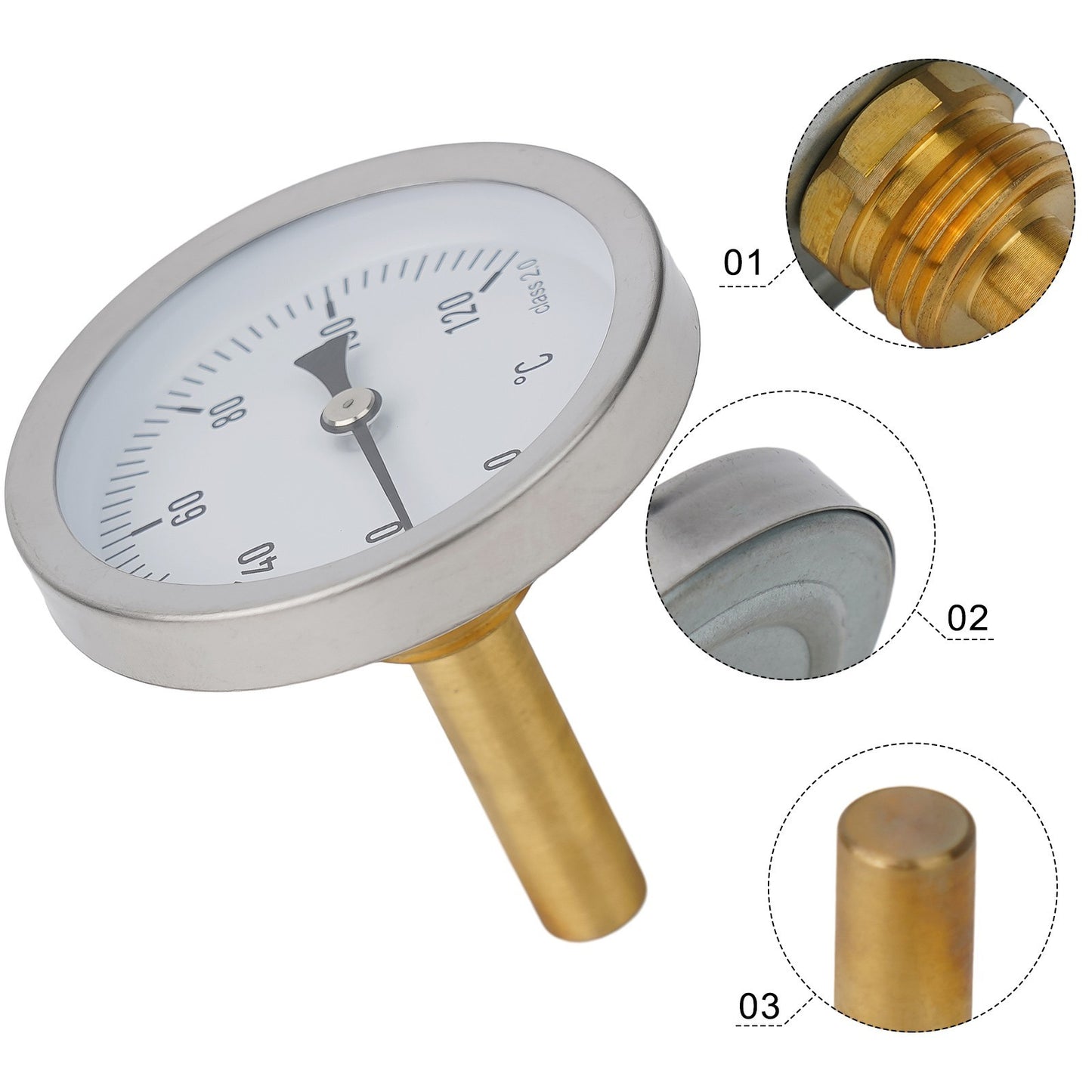 ya 28 Precise and Easy to Read Axial Screwin Thermometer for Central Heating