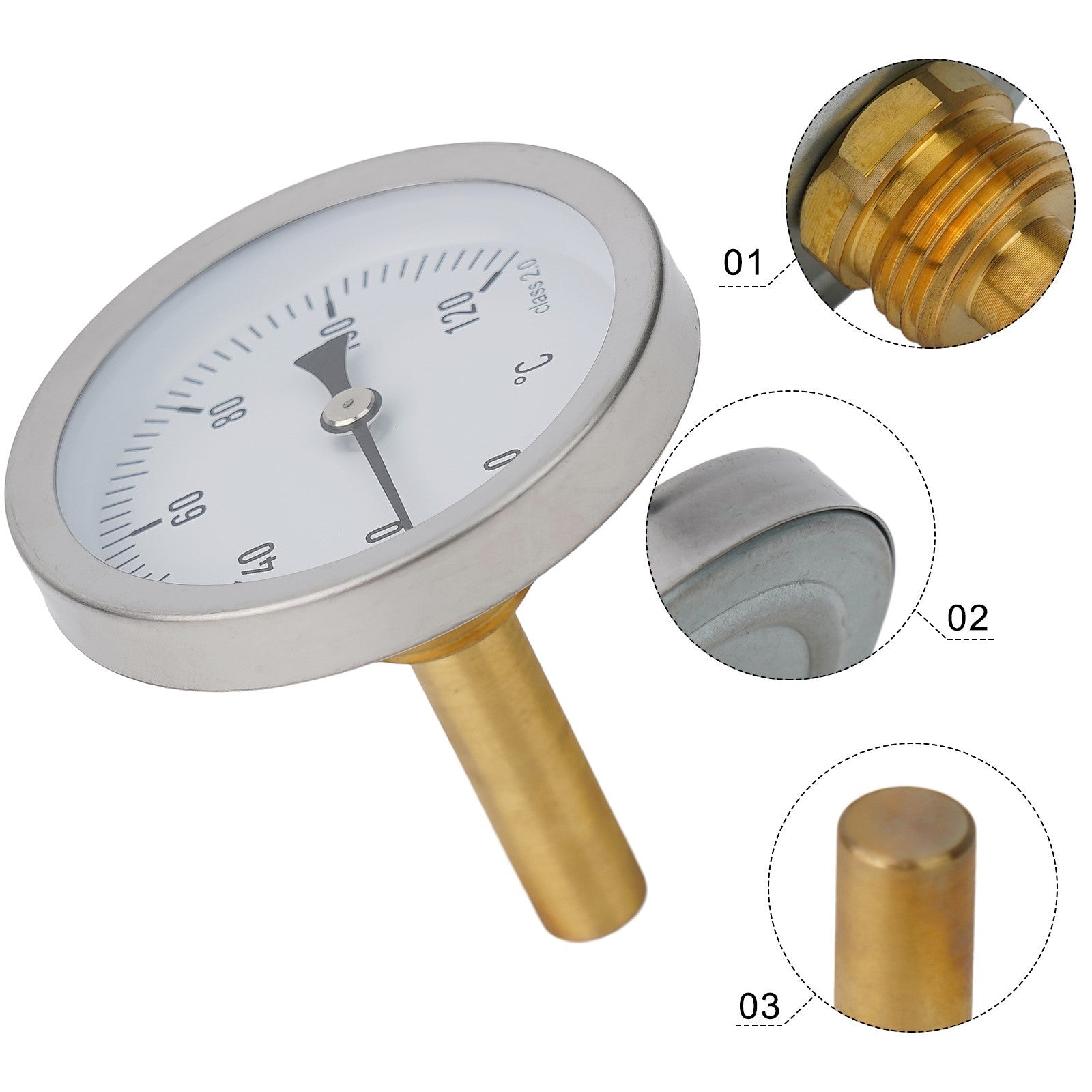 ya 28 Precise and Easy to Read Axial Screwin Thermometer for Central Heating
