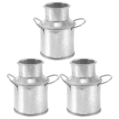 ya 14 3 Pcs Milk Jug Vase Metal Small ature Vases Farmhouse for Decor